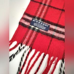 Burberry London Vintage Cashmere Long - Wide Fringe Scarf Wrap XLarge
